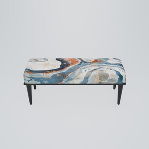 Unique design bench, Small rustic bench, Bohemian bench, Modern shoe bench, Hand crafted ottoman, Retro bench, Kitchen bench, RB bench 727