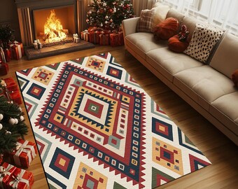 Ethnic design rug, Timeless rug, Chic area rug, Washable runner rug, Indoor rug, Non slip rug, Turkish printed rug, Thin rug, RB-1644