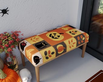 Halloween-Pouf in Orange, Gruselige Kürbisbank, Tragbare Möbel, Schminkstuhl, Eingangsbereich-Pouf, Moderne Schuhbank, Schicker Pouf, RB-Bank 1880