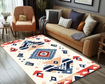 Pastellfärgad matta, Kilim-mönstermatta, Corridor löparmatta, Födelsedagspresent, Mångsidig matta, Maskintvättbar matta, Halkfri matta, RB-1245