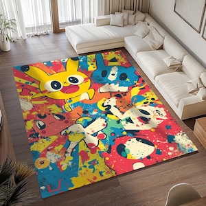 Alfombra con estampado divertido, alfombra acogedora para pasillo, alfombra de aspecto lindo, alfombra para sala de estar, alfombra con dibujos animados, alfombra antideslizante atemporal para sala de estar, alfombra versátil, RB-684