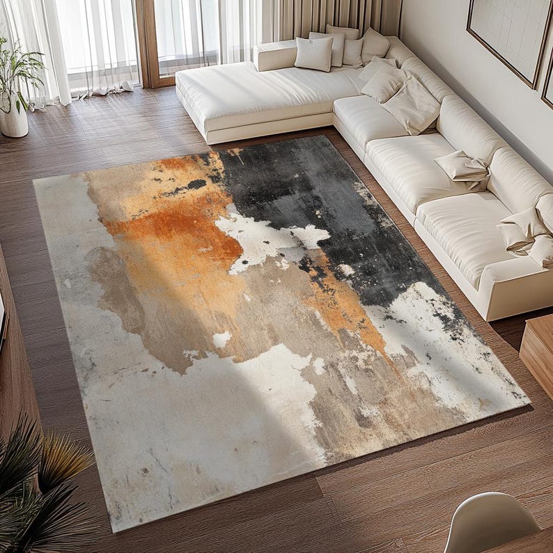 High traffic area rug, Elegant runner rug, Premium art rug, Non slip backside rug, Easy to clean rug, Abstract rug, Housewarming rug, RB-764