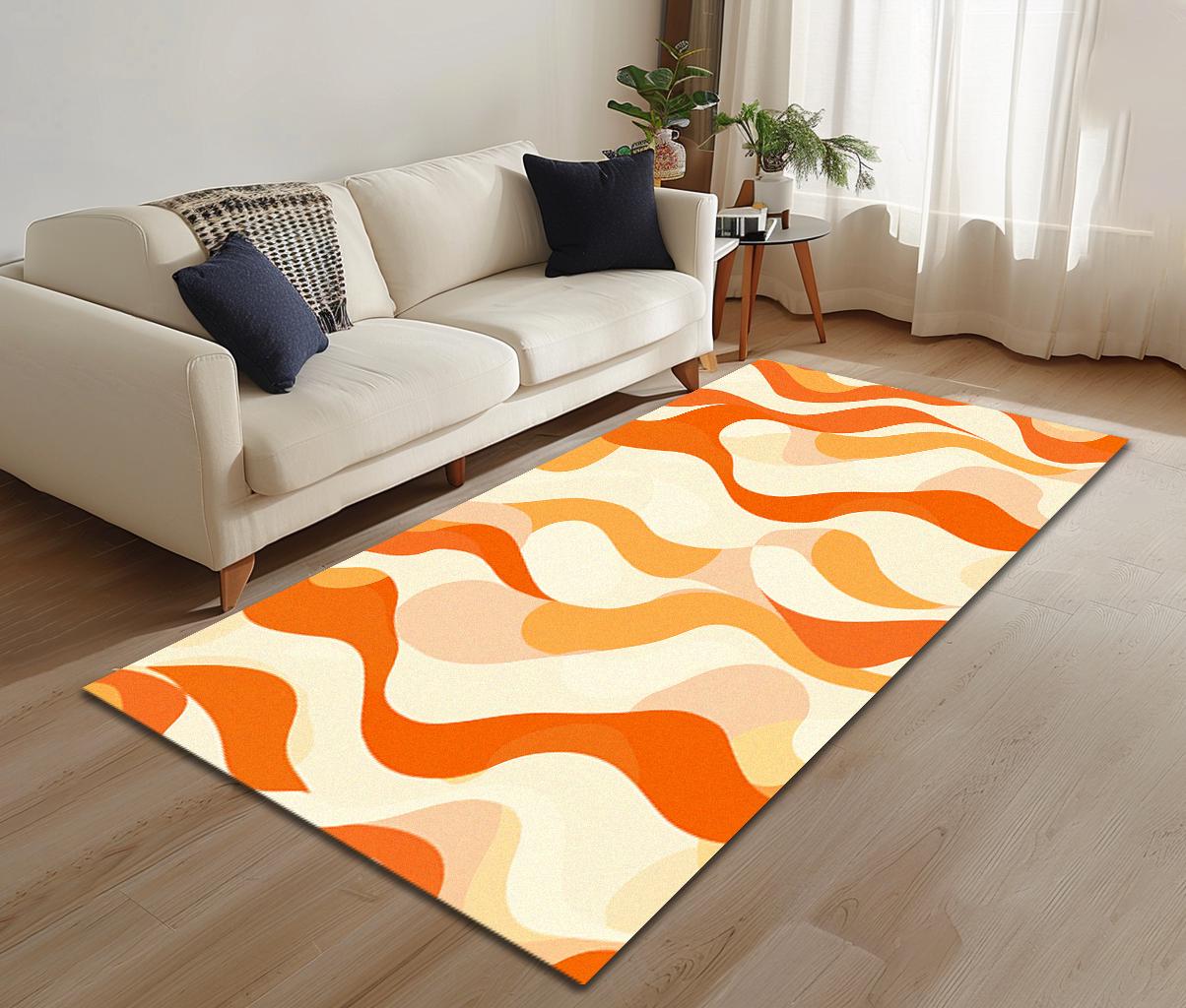 Simple Design Rug, Orange Color Rug, Custom Size Rug, Large Rug ...