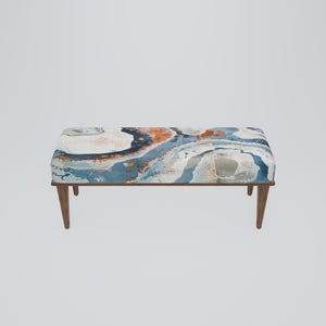 Unique design bench, Small rustic bench, Bohemian bench, Modern shoe bench, Hand crafted ottoman, Retro bench, Kitchen bench, RB bench 727