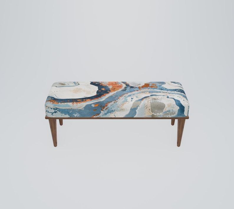 Unique design bench, Small rustic bench, Bohemian bench, Modern shoe bench, Hand crafted ottoman, Retro bench, Kitchen bench, RB bench 727