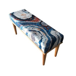 Unique design bench, Small rustic bench, Bohemian bench, Modern shoe bench, Hand crafted ottoman, Retro bench, Kitchen bench, RB bench 727