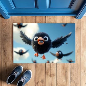 Funny handmade doormat, washable non slip chenille rug, Custom size available, durable woven door mat for indoor outdoor, 16x24 to 24x36 T-1