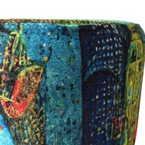 Vibrant color pouf, Upholstered footrest, Frontdoor bench, Artistic furniture, Modern home stool, Designer footstool, Luxury round seat