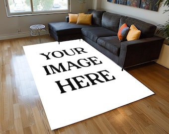 Custom print rug,  Design your own rug, Luxury custom rug, Machine washable rug, Non slip backing rug, Personalized gift, Gift with photo