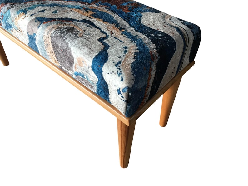 Unique design bench, Small rustic bench, Bohemian bench, Modern shoe bench, Hand crafted ottoman, Retro bench, Kitchen bench, RB bench 727