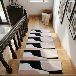 Treppen Teppich für Haustiere, Waschbarer Stufenbelag, Stufen Sicherheitsteppich, Klassische Stufen, Kurzflor Teppich, Moderne Stufenmatten, RB-255
