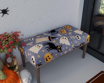 Bench with ghost, Artistic furniture, Designer bench, Halloween seat, Window front seat, Dressing chair, Premium pouf stool, RB bench 1725