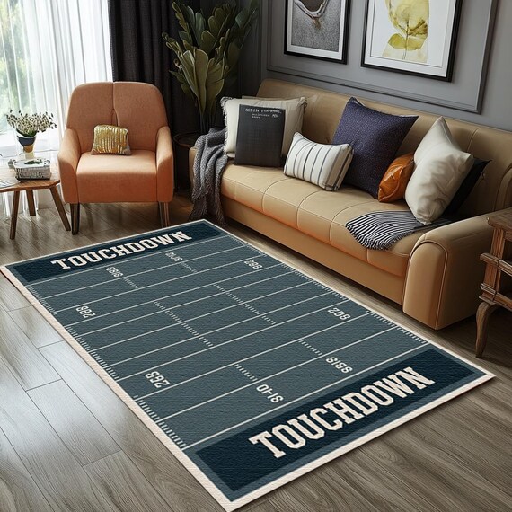 Stone Gray Rug, Football Field Rug, Outdoor Rug, Unique Gift Rug