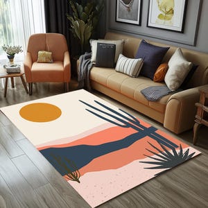Tapis figuratif, tapis à imprimé paysage, tapis de dessous de table, tapis de bain, tapis de pendaison de crémaillère, tapis pour porte d&#39;entrée, tapis aux dimensions personnalisées, tapis chic, RB-1314
