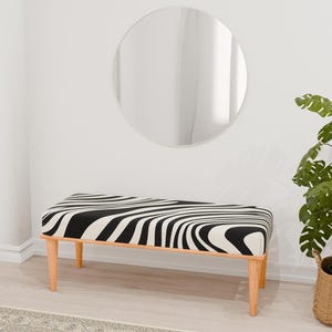 Schicke Bank, Zebra-Muster-Bank, Cooler Hocker, Schuhbank, Moderne Dekoration, Boho-Bank, Frontscheibenbank, mittlerer Tisch, RB-Bank 217