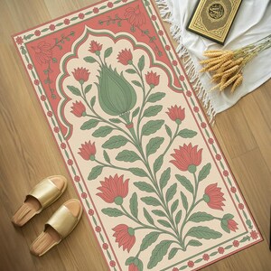 Foldable Prayer Rug, Washable Prayer Rug, Premium Colleciton Prayer Rug, Luxury Thick Prayer Mat Rug, Islamic Prayer rug, Gift Rug, RB-2057