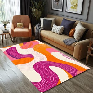 Abstract design rug, Pop color rug, Bright rug, Low pile rug, Daily use rug, Contemporary rug, Stain resistant rug, Non slip rug, RB-1257