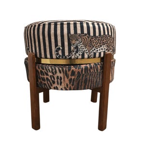 Wild Safari Striped Leopard Stool | Reversible Animal Print Coffee Table RB 2118/2149