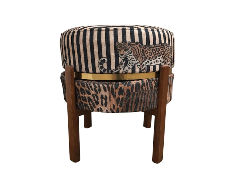 Wild Safari Striped Leopard Stool | Reversible Animal Print Coffee Table RB 2118/2149
