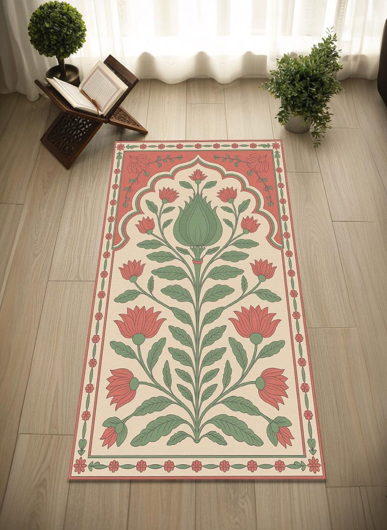 Foldable Prayer Rug, Washable Prayer Rug, Premium Colleciton Prayer Rug, Luxury Thick Prayer Mat Rug, Islamic Prayer rug, Gift Rug, RB-2057