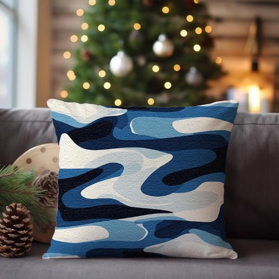 Blue Pillow Cover, Neck Pillow Cover, Blank Pillow Cover, Home