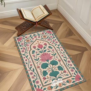 Handmade Woven Turkish Prayer Rug Premium, Large Mosque-Style Muslim Prayer Rug at Home, Muslim Prayer Rug Learning Aid, Salah Mat, RB-2060