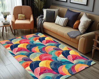 Luxuriöser Läuferteppich, Teppich mit türkischem Muster, Frühlingsteppich, Läuferteppich in neutralen Farben, handgefertigter Teppich, Schlafzimmerteppich, rutschfester Teppich, Teppich im Südwest-Stil, RB-39