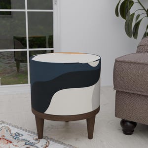 Simple design pouf, High end furniture, Trendy footstool, Livingroom bench, Custom size stool, Pouf plant stand, Round bath seat, Cozy decor