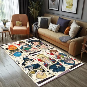 Tappeto anime, tappeto stampato con carte da gioco, tappeto fresco, tappeto facile da pulire, tappeto alla moda, tappeto antiscivolo, tappeto su misura, tappeto multiuso, RB-1571
