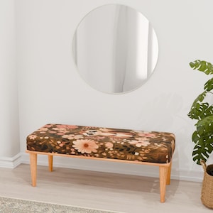Botanical bench, Ottoman pouf, Turkish pouf, Handmade bench, Pouf stool, Bedroom pouf, Make up bench, Window bench, Yoga bench, RB bench 666
