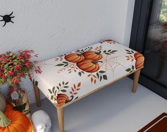 Kitchen chair, Halloween mid table, Fall color bench, Designer furniture, Stylish shoe bench, Wood outdoor pouf, Pumpkin seat, RB bench 1882