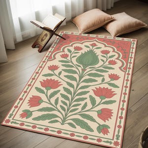 Foldable Prayer Rug, Washable Prayer Rug, Premium Colleciton Prayer Rug, Luxury Thick Prayer Mat Rug, Islamic Prayer rug, Gift Rug, RB-2057