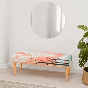 Tree pattern bench, Air balloon bench, Orange bench, Soft cushioned bench, Sleeper bench, Gossip bench, Ottoman bench table, RB bench 336