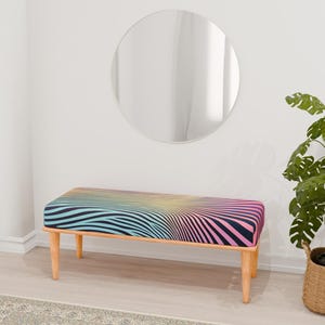 Colorful zebra bench, Country bench, Glamory bench, Foyer bench, Sleeper bench, Indoor seating, Ottoman cool bench, Dog bench, RB bench 178