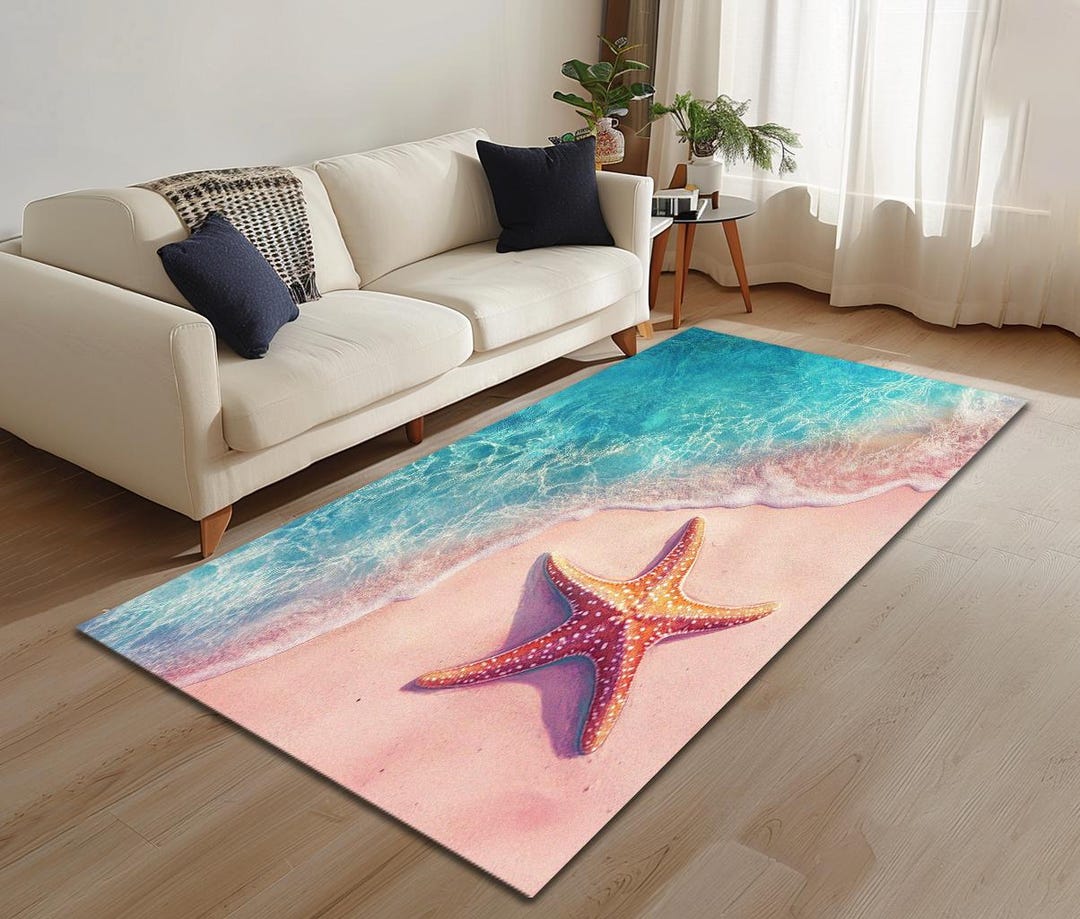 3docean Rugs 3D Print Rug, Starfish Rug, Sea Theme Rug, Handmade Rug, Foldable Rug ...