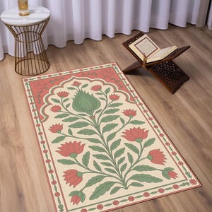 Foldable Prayer Rug, Washable Prayer Rug, Premium Colleciton Prayer Rug, Luxury Thick Prayer Mat Rug, Islamic Prayer rug, Gift Rug, RB-2057
