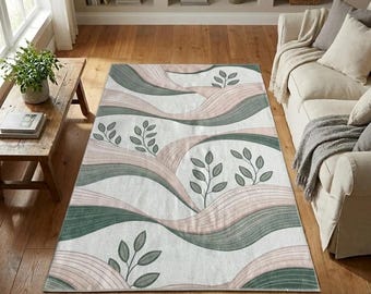 Pastel color rug, Soft textured rug, Kitchen runner rug, Functional rug, Slim foldable rug, Washable rug, Non slip rug, Lovely rug, RB-1662