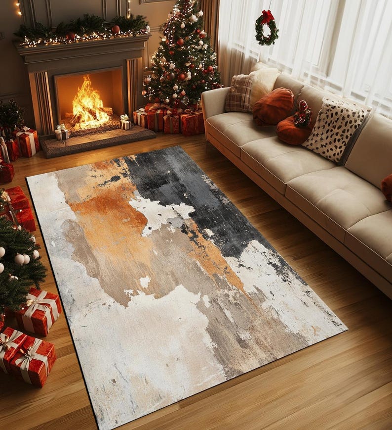 High traffic area rug, Elegant runner rug, Premium art rug, Non slip backside rug, Easy to clean rug, Abstract rug, Housewarming rug, RB-764