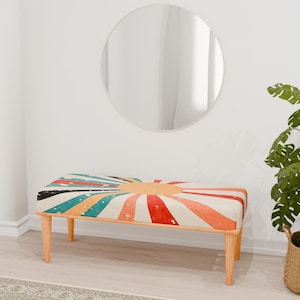 Colorful bench, Customizable upholstery bench, Chester bench, Long pouf stool, Ottoman footrest, Luxury seating, Doorway bench, RB bench 470