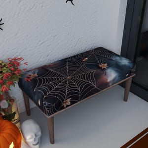 Spider web bench, Night inspired seat, Dining table chair, Wooden pouf stool, Ottoman tea table, Easy to care bench, RB bench 1767