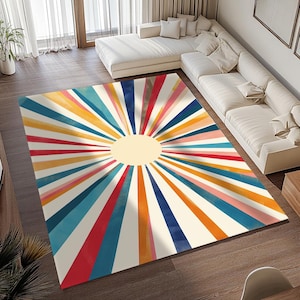 Colorful rug, Bohemian rug, Large rug, Stain resistant rug, Trendy rug, Non slip rug, High quality rug, Chenille rug, Luxurious rug, RB-1004