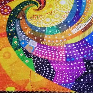 Vibrant runner rug, Abstract rug, Multicolor rug, Kitchen runner rug, Bedside rug, Eclectic rug, Washable rug, Non slip runner rug, RB-495