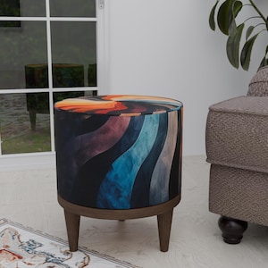 Moody pouf stool, Dining area stool, Comfortable footstool, Premium round bench, Regular footrest, Modern home pouf, Heartwarming gift