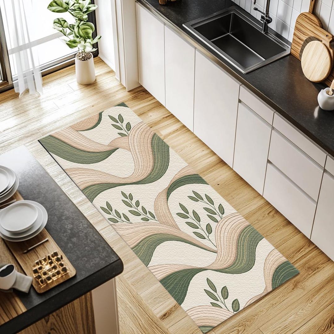 Pastel Color Rug, Soft Textured Rug, Kitchen Runner Rug, Functional Rug ...