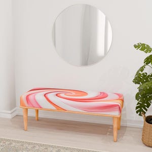 Illusion design bench, Vortex bench, Dining table bench, Wood work bench, Coffee bench, Home decor bench, Ottoman bench, Pouf, RB bench 455