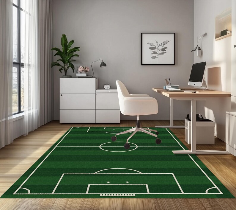 Balcony rug, Special event rug, Soccer field rug, Birthday gift rug, Contemporary rug, Stain resistant rug, Synthetic back rug, RB-1547