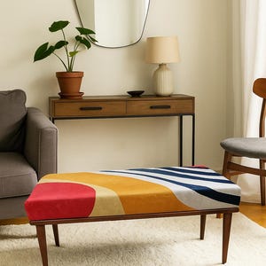 Abstract bench, Colorful bench, Handmade furniture, Entry bench, Bed poufstool, Ottoman bench, Contemporary bench, Table bench, RB bench 270