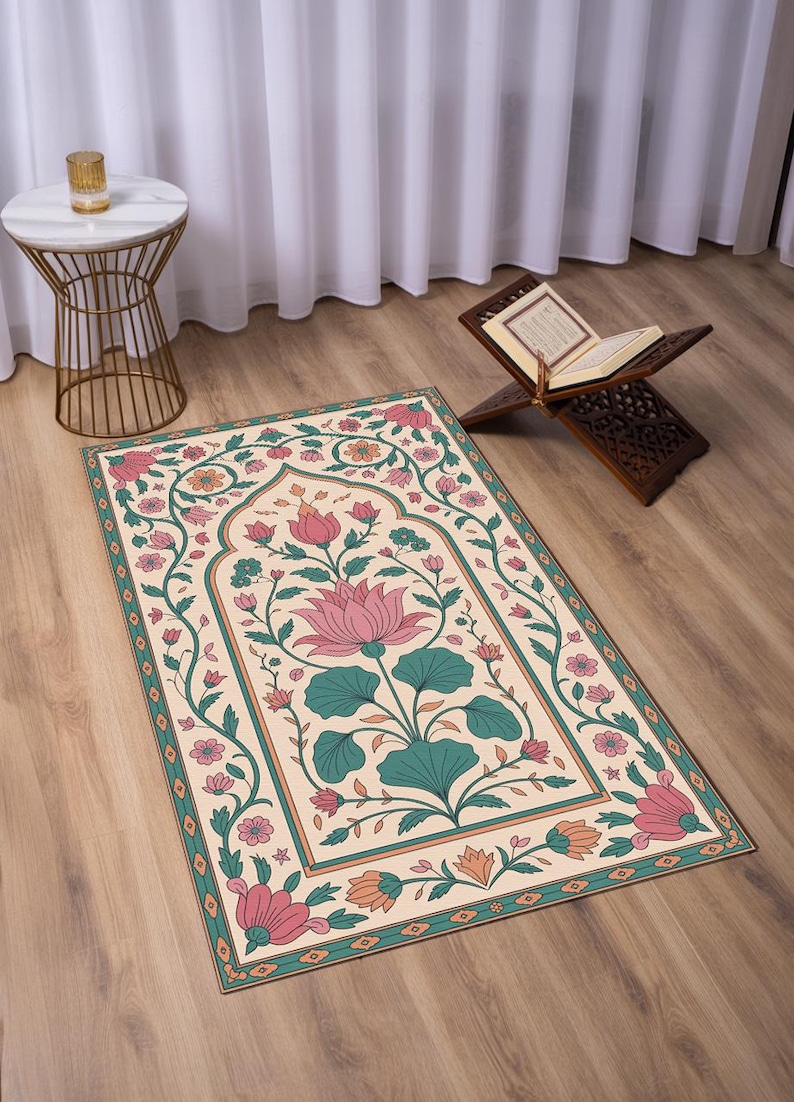 Handmade Woven Turkish Prayer Rug Premium, Large Mosque-Style Muslim Prayer Rug at Home, Muslim Prayer Rug Learning Aid, Salah Mat, RB-2060