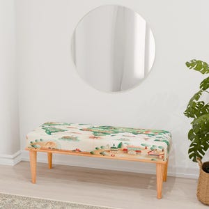 Weltkarte Bank, Grüne Bank, Rustikale Bank, Türbank, Ottomane Chic Bank, Boho Bank, Gemütliche Holzbank, Pouf Hocker, RB Bank 612
