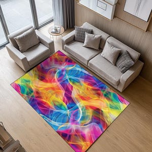 Handmade rug, Area rug, Abstract design rug, Rug for saloon, Modern decor rug, Cool print rug, Bohemian rug, Home entrance rug, RB-37